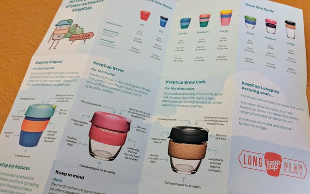 If you want to get really fancy, you can buy a KeepCup with a glass base and cork mouthpiece.